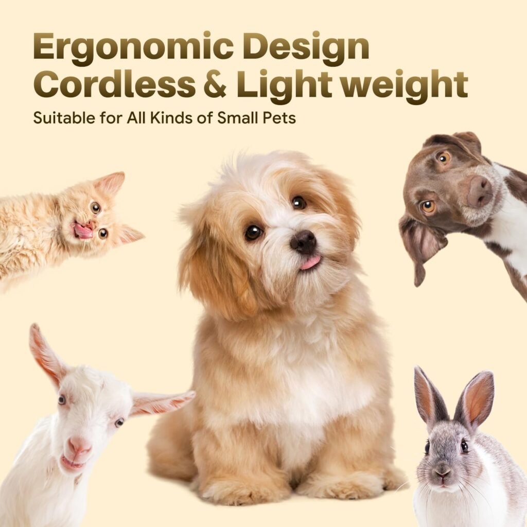4-in-1 Small Dog Grooming Kit – Cordless Low-Noise Trimmer with Nail Grinder for Paws, Ears & Face - Image 6